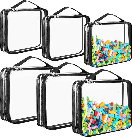 Sanwuta 6 Packs Toy Storage Bags, PVC Organizing Case Bags by Sanwuta
