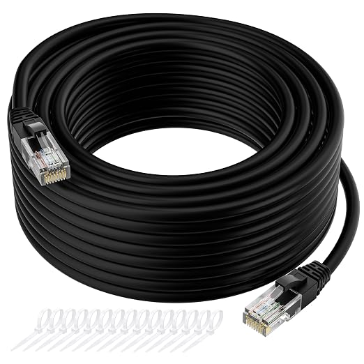 Cat5e Ethernet Cable 100 FT, Long Cat 5e Internet Cable, Standard RJ45 Connector by Kxable