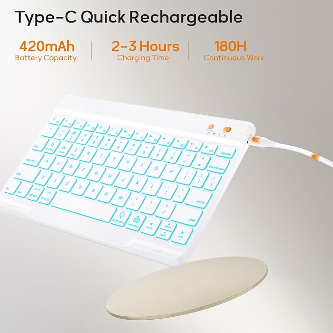 BLUTLOTUS Keyboard Case for 9th Generation for iPad 10.2'' 360° Rotatable - Image 7