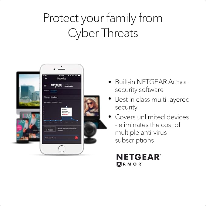 Netgear NETGEAR RAX50-100NAR Nighthawk 6-Stream AX5400 WiFi 6 Router - Image 7