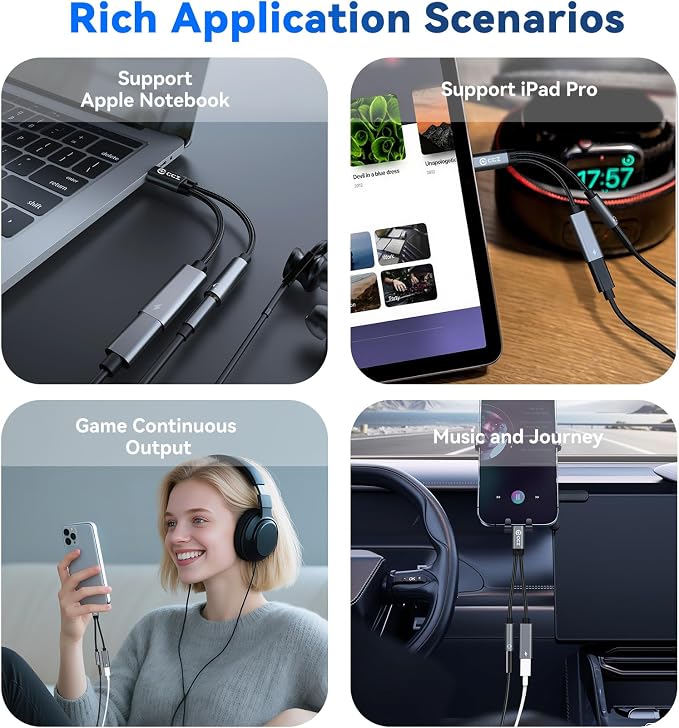 5PCS USB C Splitter for KZ ZS10 PRO, CCZ CA01 USB C to 3.5mm Audio Headphone - Image 7