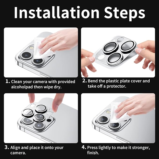 Camera Lens Protector for iPhone 14 Pro/iPhone 14 Pro Max, Alloy Metal Camera - Image 7