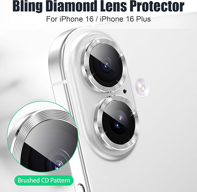 AGVEE 3+3 6 Pack for iPhone 16 6.1" / 16 Plus 6.7" Camera Lens Cover Protector - Image 4