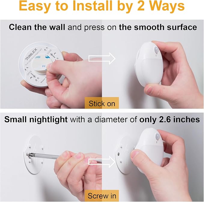 YUNLEX 2 Pack Red Night Light, Battery Operated Night Light, 2.6" Small Sticky - Image 9