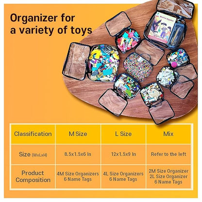 holay 4 Packs PVC Zippered Blocks Set, Board game Storage Organizer Case - Image 7