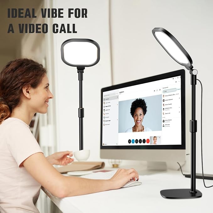 2 Packs Video Conference Lighting Kits, Dimmable Desk Ring Light - Image 5