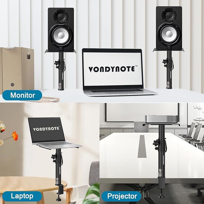 Set of 2 Studio Monitor Stands Desktop Speaker Stands Height Adjustable 12" to - Image 7