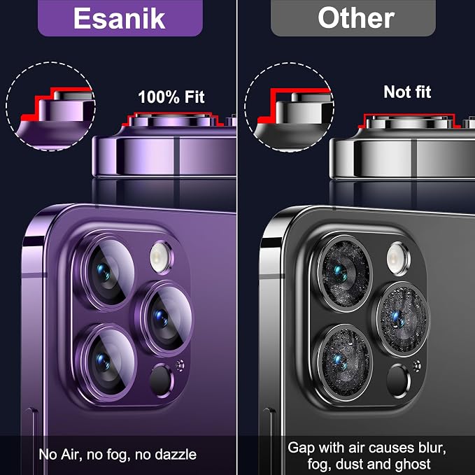 Esanik 2023 Upgrade 2 Pack for iPhone 14 Pro/iPhone 14 Pro Max Camera Lens - Image 3