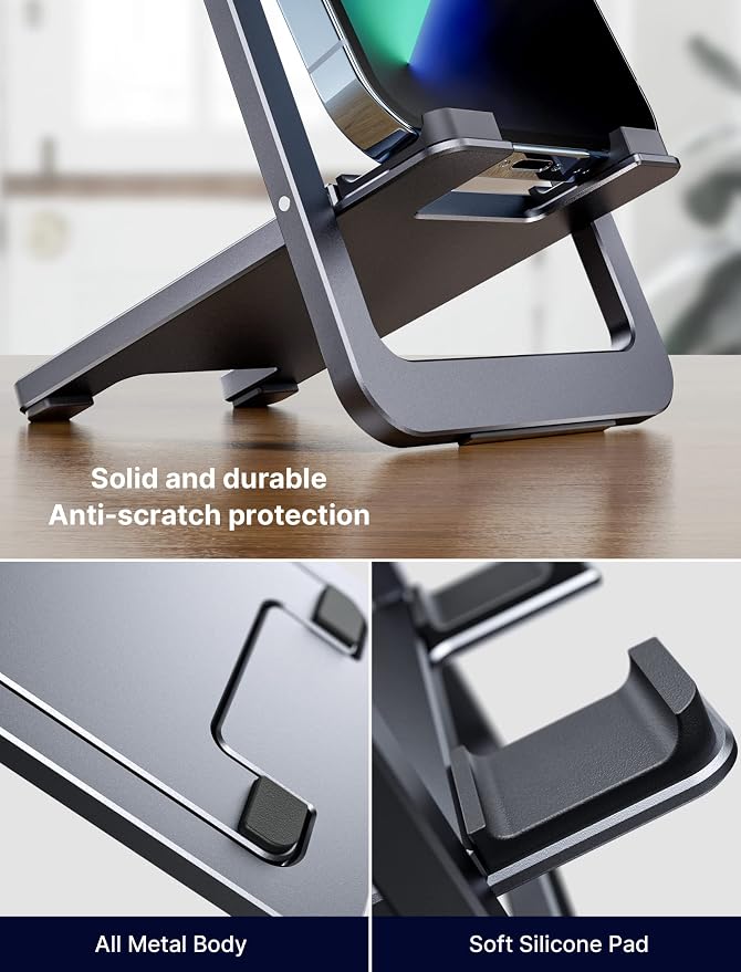 JSAUX Cell Phone Stand, Foldable Aluminum Adjustable Phone Holder - Image 6