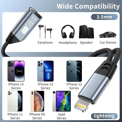 Magnetic Lightning to 3.5mm Headphone Jack Adapter, 2 in 1 iPhone Headphone - Image 5