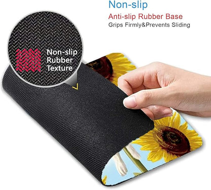Cats and Sunflowers Mouse Pad Non-Slip Rubber Base Gaming MousePads - Image 3
