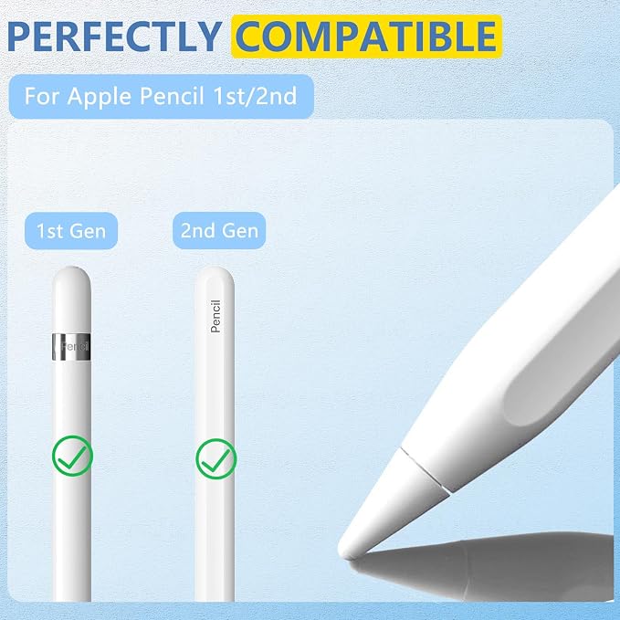 8 Pack for Apple Pencil 2nd Generation Tips, Upgraded Replacement Pencil Nibs - Image 2