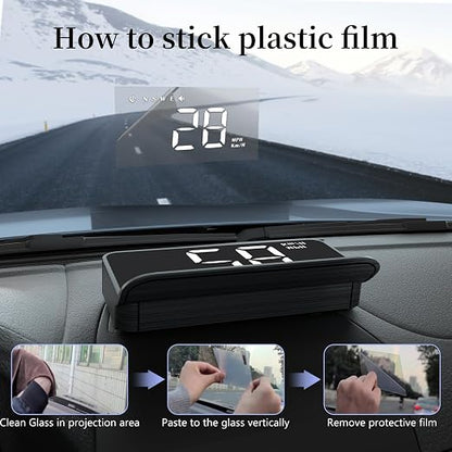 AZIJYV Heads Up Display for Cars, Windshield Speedometer Projector HUD M1white - Image 7