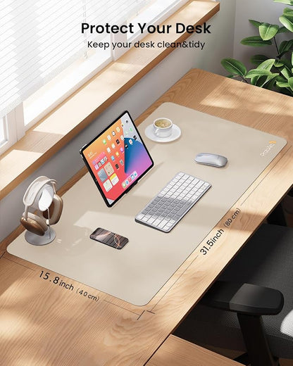 ProtoArc Leather Desk Mat, Large Mouse Pad- 31.5×15.8 inch, Non-Slip PU Leather - Image 5