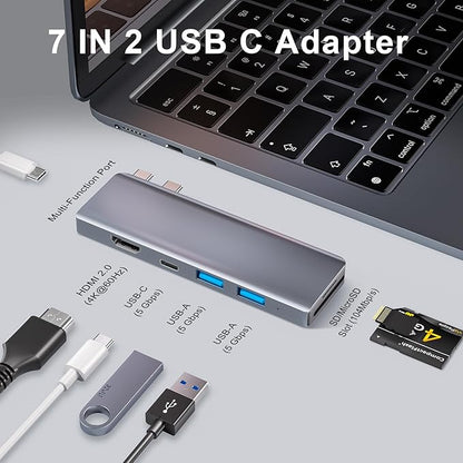 USB C Hub, USB C Adapter, 7 in 2 USB-C Hub - Image 2