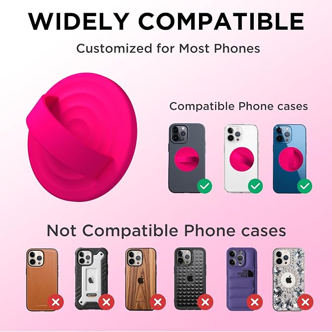 Magnetic Phone Ring Grip Holder, Silicone Finger Loop Grip, Compatible - Image 7