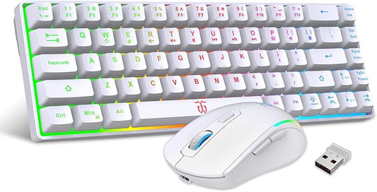 Snpurdiri 60% Wireless Gaming Keyboard and Mouse Combo, LED Backlit by Snpurdiri