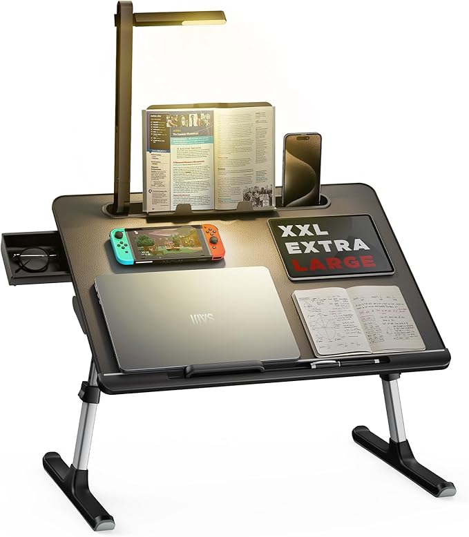 Laptop Bed Tray Desk with LED Desk Light, SAIJI Adjustable Laptop Stand by SAIJI