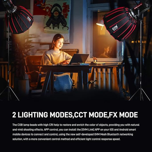 GVM Photography Lighting 300W Bi-Color Studio Lights - Image 2