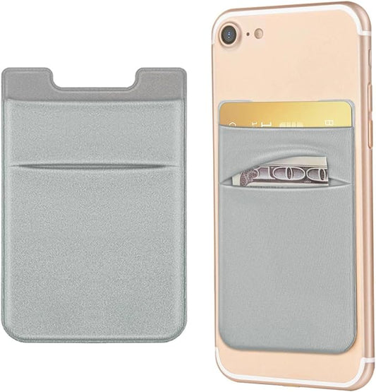 2 Pack Stick On Wallet Sleeve Cell Phone Dual Pocket Card Holder Double Pocket by OBVIS