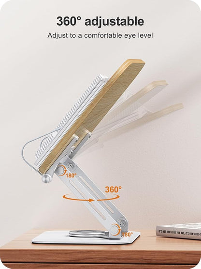 Book Stand for Reading, 360° Adjustable Book Holder, Foldable Book Holder Stand - Image 3