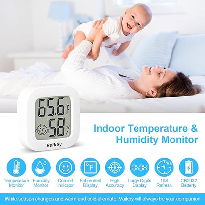 Vaikby Indoor Thermometer 4Pack, Humidity Gauge Meter Digital Hygrometer Room - Image 2
