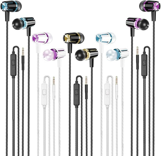 Rayleigh Wired Earbuds 5 Pack, Earbuds Headphones by Rayleigh