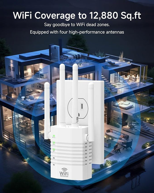 WiFi Extender 1200Mbps Dual Band 5GHz/2.4GHz, 4 Antennas, WiFi Booster Up to - Image 2