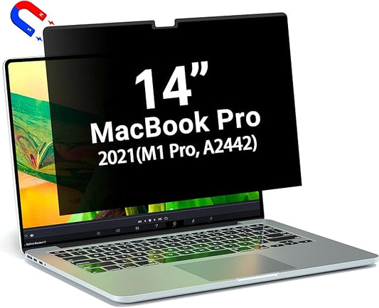 PYS Privacy Screen for Macbook Pro 14 Inch, Magnetic Privacy Screen Protector by PYS