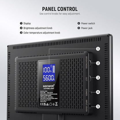 NEEWER 192 LED Video Light Panel, 20W Ultra Thin 8000mAh Bi Color Dimmable DSLR - Image 7