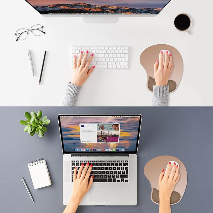 ITNRSIIET Ergonomic Mouse Pad, Cushioned Gel Wrist Rest, Non-Slip Base - Image 2
