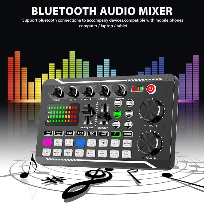 Professional Audio Mixer, SINWE Live Sound Card and Audio Interface - Image 6
