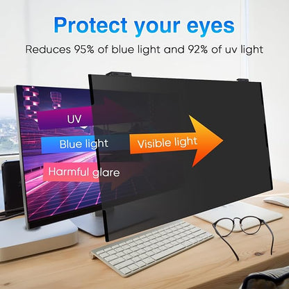 Magnetic Computer Privacy Screen, 27 Inch Removable Hanging Shield - Image 5