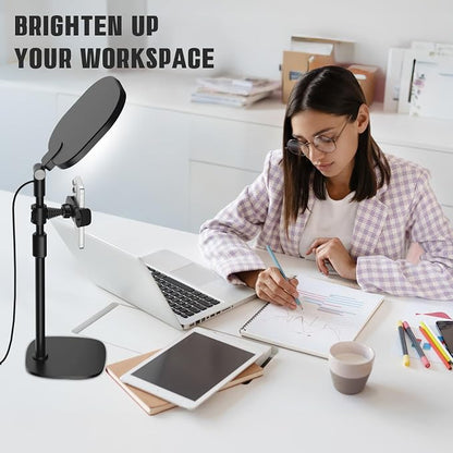 Desk Ring Light with Stand and Phone Holder, 3000K-6500K Dimmable Computer - Image 9