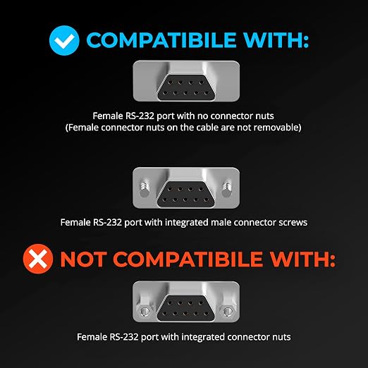 SABRENT USB-C to DB9 Serial RS-232 Adapter Cable 3FT, Prolific PL2303GS Chipset - Image 3