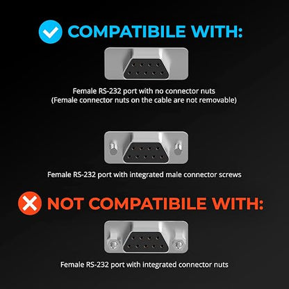 SABRENT USB-C to DB9 Serial RS-232 Adapter Cable 3FT, Prolific PL2303GS Chipset - Image 3