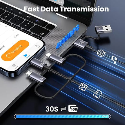 240W Multi Charging Cable, 4ft 6-in-1 USB C Cable Fast Charging Cords - Image 4