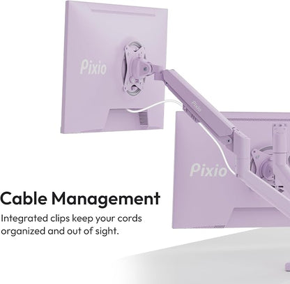 Pixio PS1D Wave Purple Dual Monitor Arm Stand Desk Mount - Image 5
