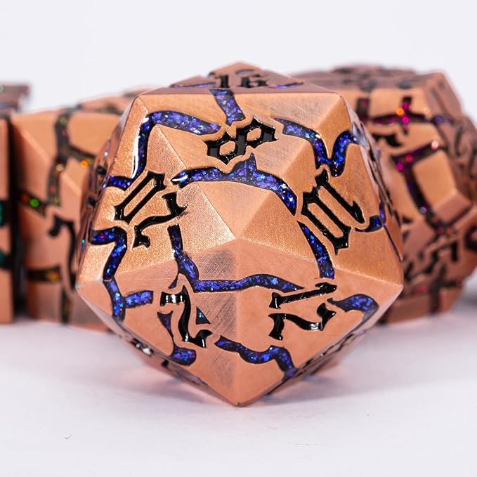 DND Metal Dice Set, Polyehdral Dice Set - Image 2