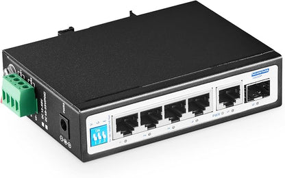 6 Port Mini Gigabit Industrial DIN-Rail PoE Switch, 4 x 100/1000Mbps POE Ports by YuLinca