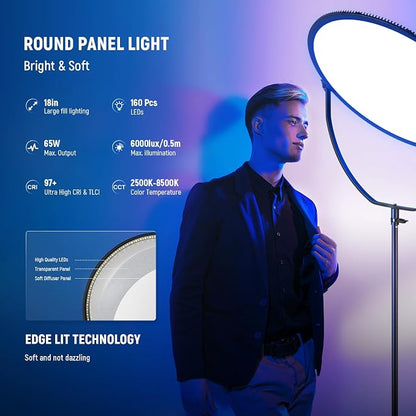 NEEWER 18" RGB LED Round Panel Video Light - Image 2