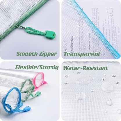Oaimyy-20 PCS-5" x 7"-Mesh Zipper Pouch, Plastic Zip File Folders Puzzle Bags - Image 4