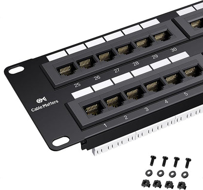 Cable Matters 48 Port Patch Panel Rackmount or Wall Mount 19-Inch, 2U Cat6 by CableMatters