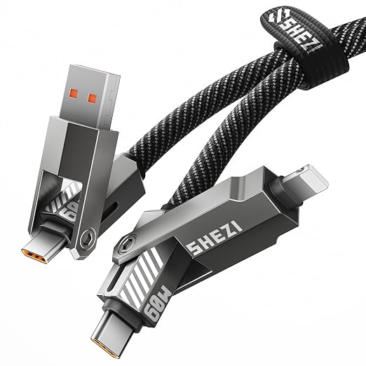 SHEZI Nylon Braided 4 in 1 USB C Cable 60W 5FT Compatible by SHEZI