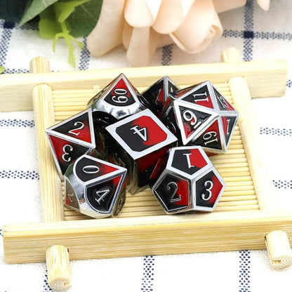 Haxtec DND Metal Dice Set D&D Red and Black Metal DND Dice Compatible - Image 5