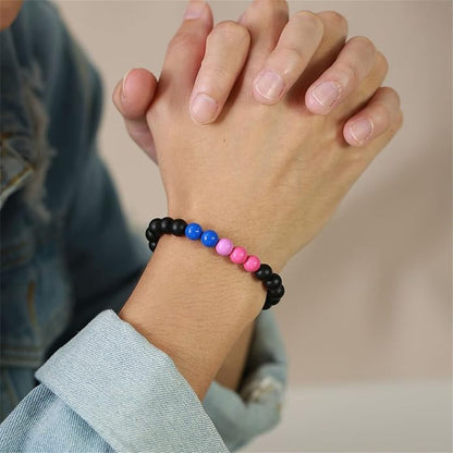 Nanafast Titanium Stainless Steel Rainbow LGBT Pride Bracelet Handmade Braided - Image 7