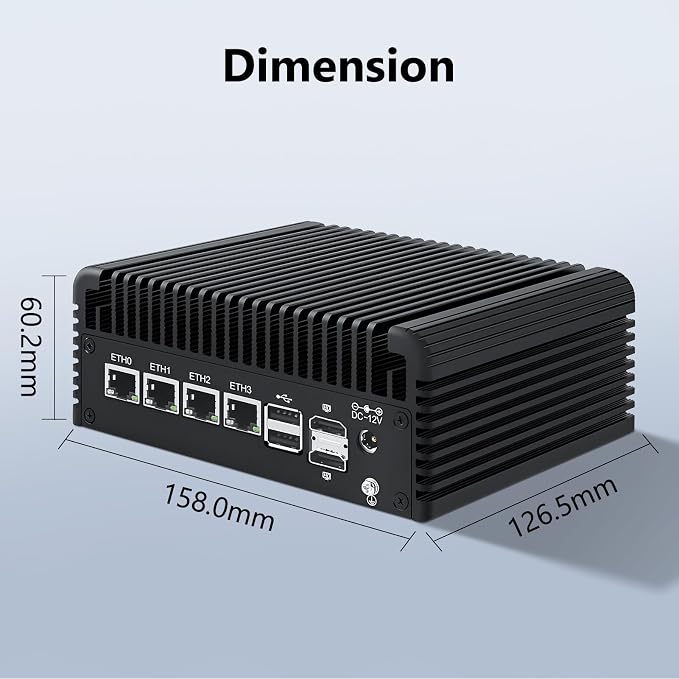 Firewall Micro Appliance Core N150, 4xi226-V 2.5G Fanless Mini PC, 2*NVMe 2*SATA - Image 6