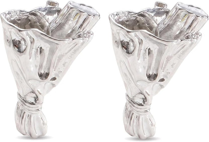 2PCS Metal Branch Shaped Flower Insert Brooch Pins, Wearable Corsage Holders by Unknown