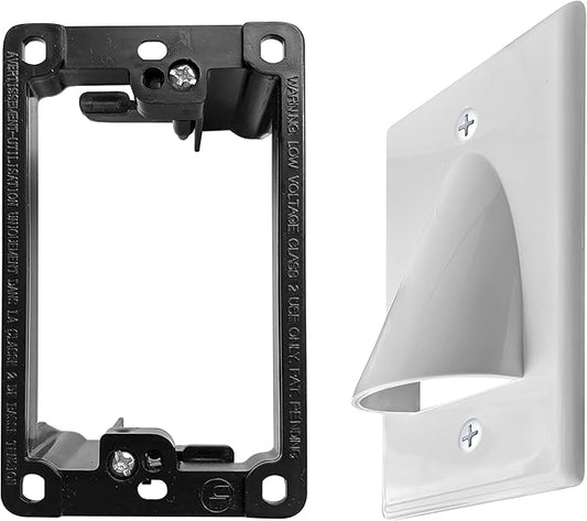 BestMounts - 1 Pack In Wall Cable Management Kit - Recessed Wall Plate Cable by BestMounts