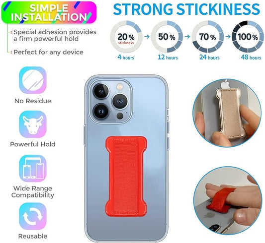 Phone Grip Holder for Hand, Universal Finger Strap Phone Holder, Finger Selfie - Image 2